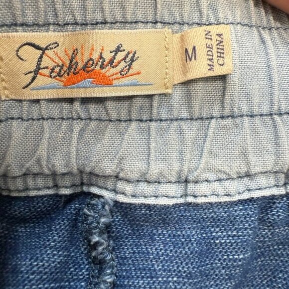 Faherty Heather Blue Joggers with Light Gray Trim - Picture 6 of 8